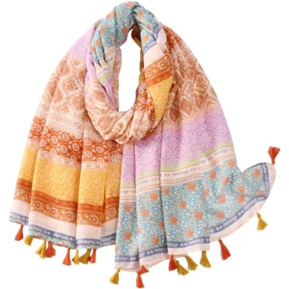 Boho Cotton Scarf Lightweight 005 - Picture 2 of 7